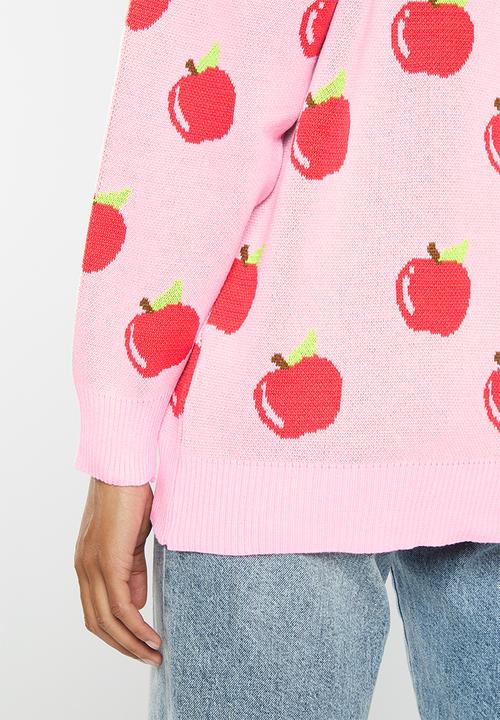 Daisy Street - Apple knitted jumper - pink
