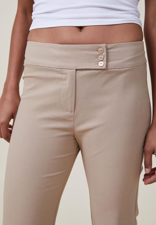 Cotton On - Cameron low rise suiting pant - taupe