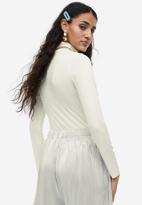 H&M - Long-sleeved jersey top - cream