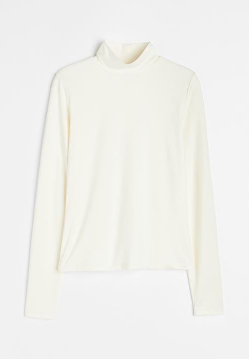 H&M - Long-sleeved jersey top - cream