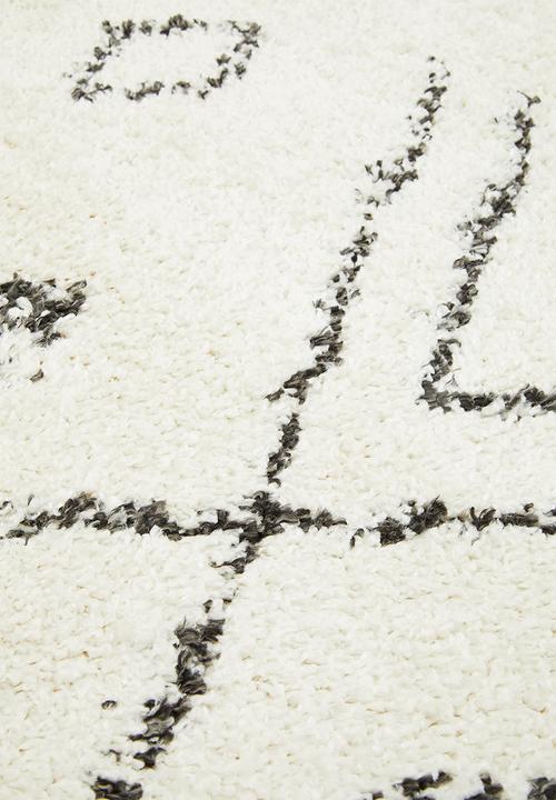Fotakis - Graphic gipsy shaggy rug - cream/black