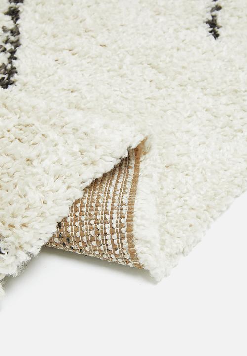 Fotakis - Graphic gipsy shaggy rug - cream/black