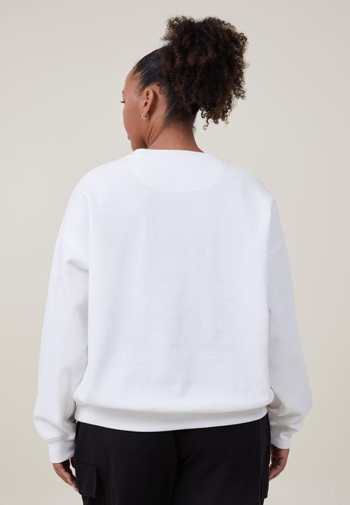 Cotton On - Curve classic graphic sweatshirt - love club/off white