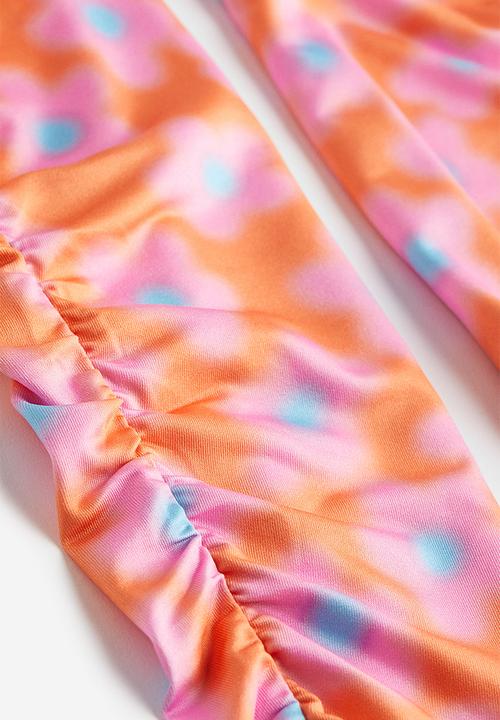 H&M - Gathered leggings - orange/floral