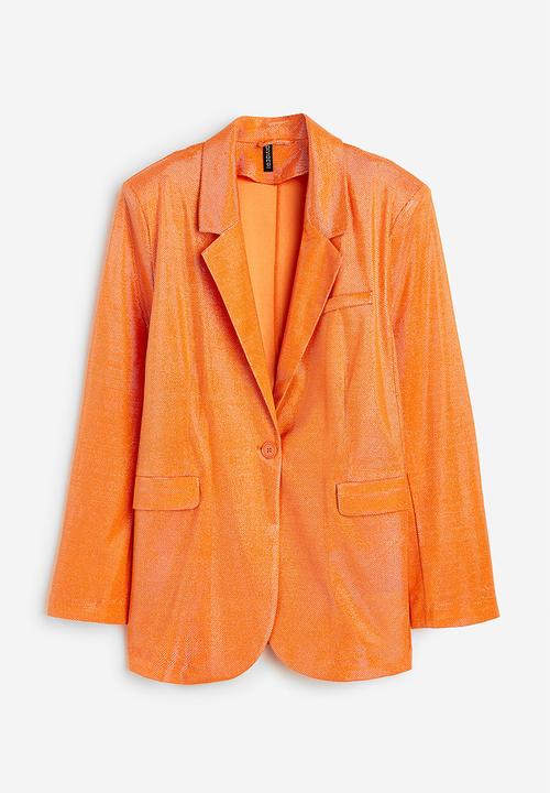 H&M - Single-breasted blazer - orange/glittery