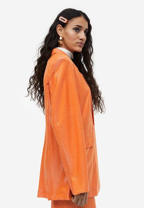 H&M - Single-breasted blazer - orange/glittery