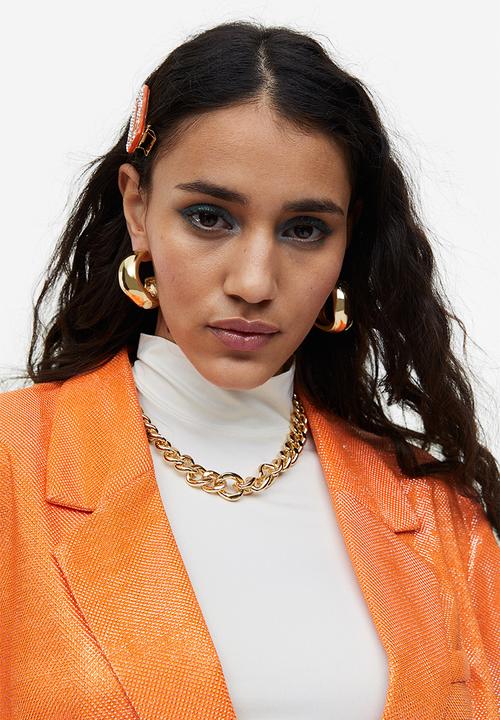 H&M - Single-breasted blazer - orange/glittery
