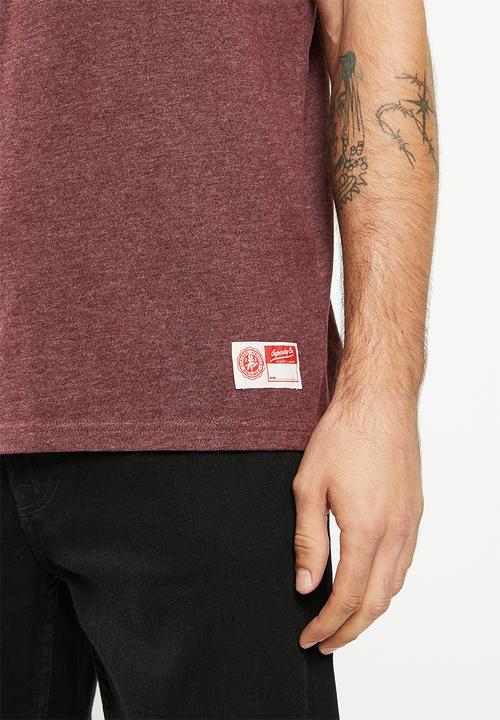 Superdry. - Vintage script style coll tee - port marl