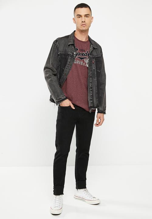 Superdry. - Vintage script style coll tee - port marl
