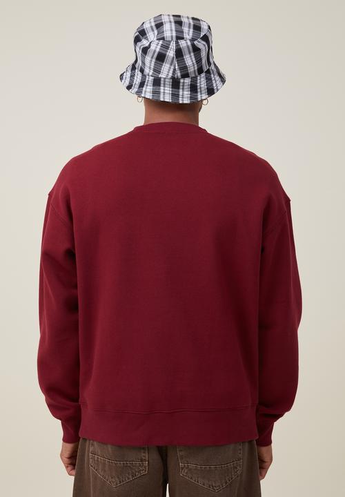 Cotton On - Basquiat oversized crew sweater - lcn bsq crimson/basquiat - cassius c