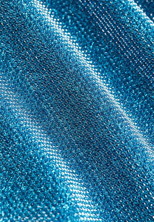 H&M - Glittery one-shoulder top - blue/glittery
