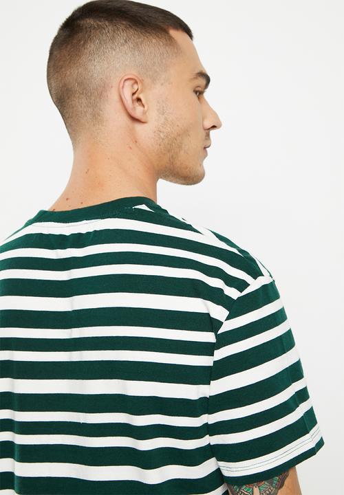 Superdry. - Vintage stripe tee - enamel green & ecru