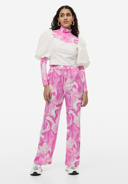 H&M - Puff-sleeved poplin blouse - cream