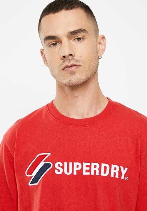 Superdry. - Code sl applique tee - risk red
