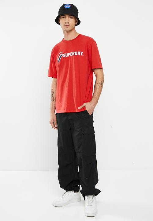 Superdry. - Code sl applique tee - risk red