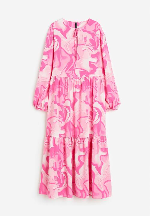 H&M - Tiered dress - light pink/tie-dye