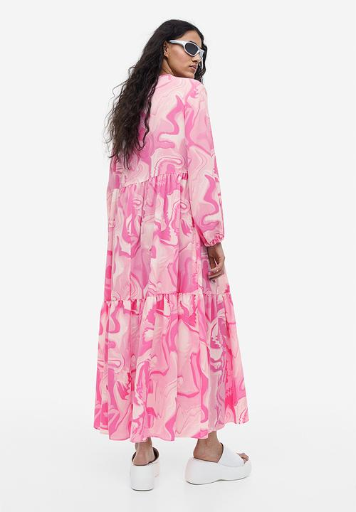 H&M - Tiered dress - light pink/tie-dye