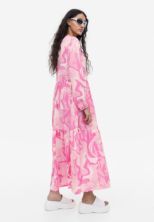 H&M - Tiered dress - light pink/tie-dye