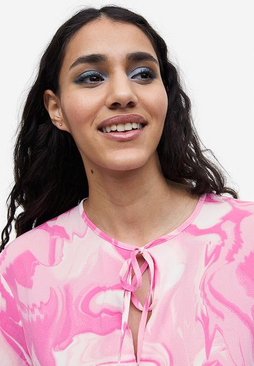 H&M - Tiered dress - light pink/tie-dye