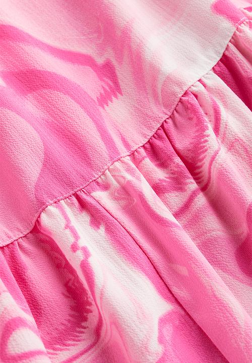 H&M - Tiered dress - light pink/tie-dye