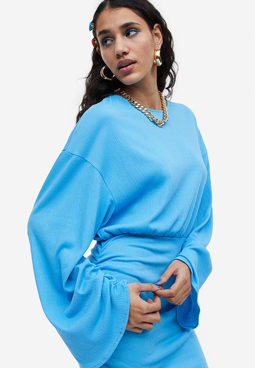 H&M - Crinkled gathered dress - blue