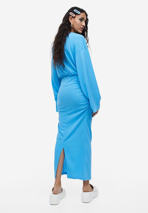 H&M - Crinkled gathered dress - blue
