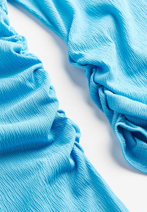 H&M - Crinkled gathered dress - blue