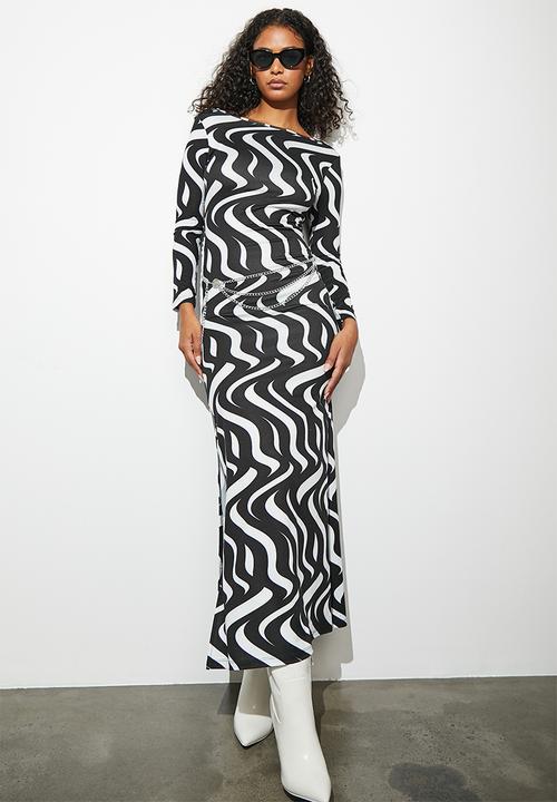 Superbalist - Scoop back knit column maxi dress - bold wavy curves