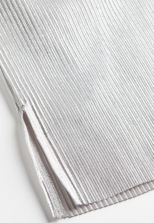 H&M - Shimmering metallic pleated shirt - silver-coloured