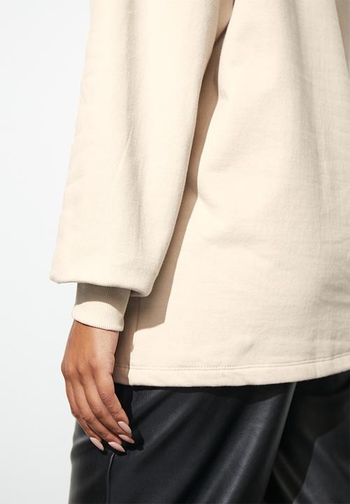Superbalist - Longer length collared sweat - sand 