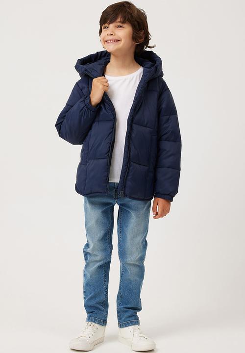 Cotton On - Unisex hooded puffer jacket - navy blazer