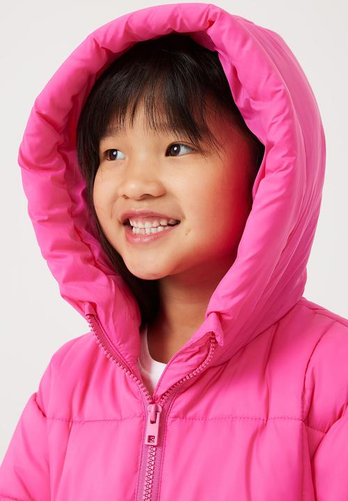Cotton On - Unisex hooded puffer jacket - raspberry pink