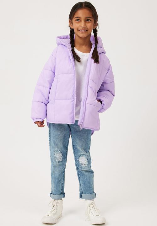 Cotton On - Unisex hooded puffer jacket - lilac drop