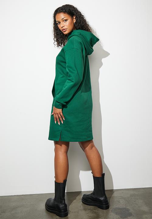 Superbalist - Kangaroo pocket sweat dress - bottle green