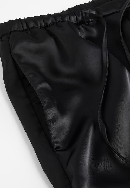 H&M - Pull-on satin trousers - black