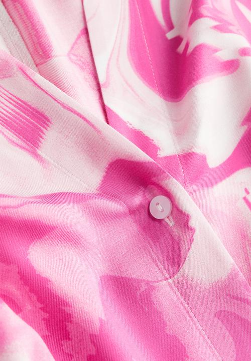 H&M - V-neck kaftan dress - light pink/tie-dye