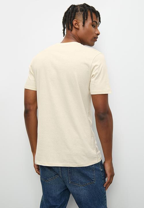 STYLE REPUBLIC - Josh crew neck logo emb tee - ecru