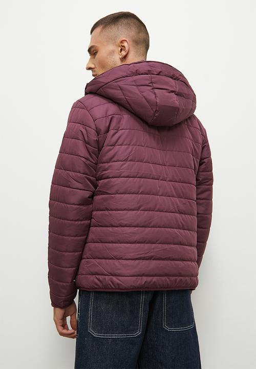 Superbalist - Hobbs lightweight hooded puffer jacket - burgundy