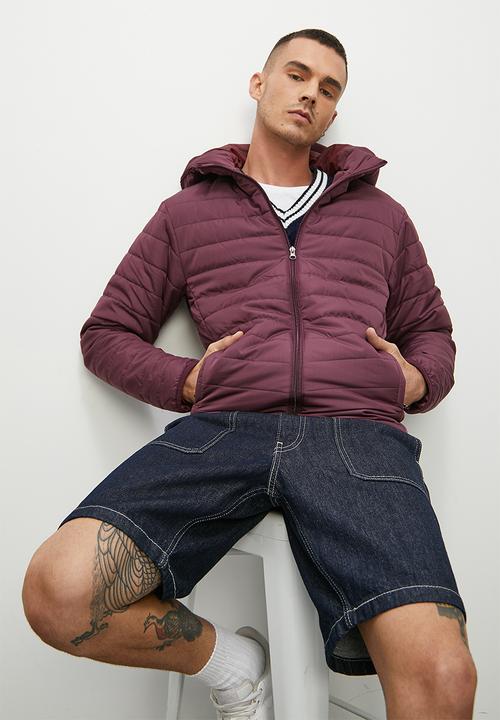 Superbalist - Hobbs lightweight hooded puffer jacket - burgundy