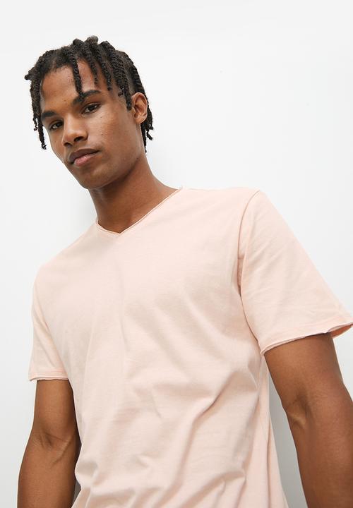 STYLE REPUBLIC - Jovi raw edge v neck tee - dusty pink