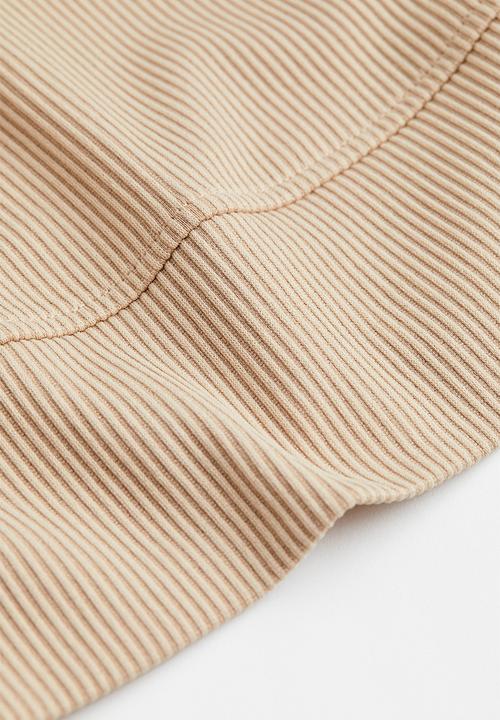 H&M - Ribbed cropped top - beige