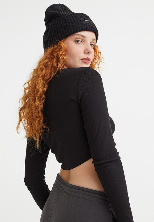 H&M - Ribbed cropped top - black