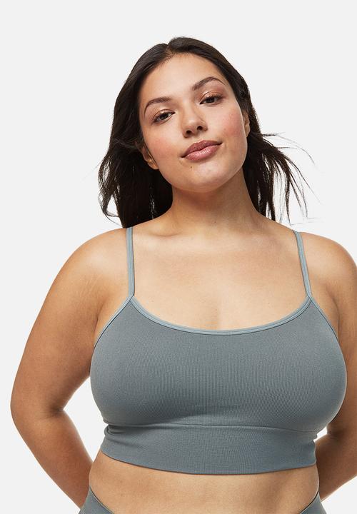 H&M - H&m+ seamless bralette - grey-green
