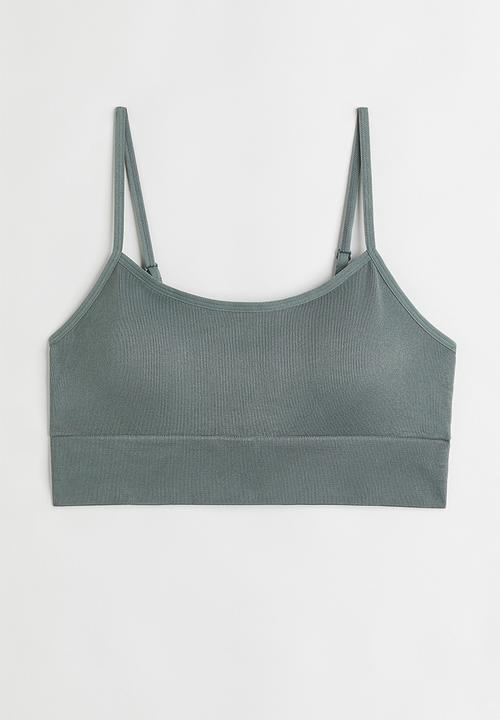 H&M - H&m+ seamless bralette - grey-green