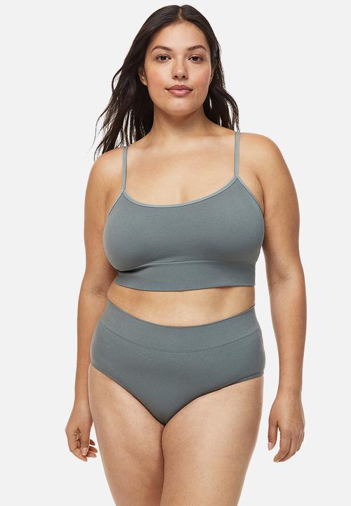 H&M - H&m+ seamless bralette - grey-green