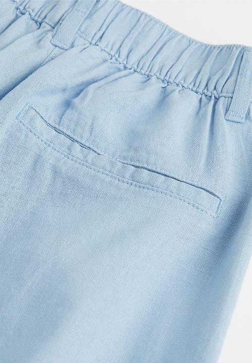 H&M - Straight linen-blend trousers - blue