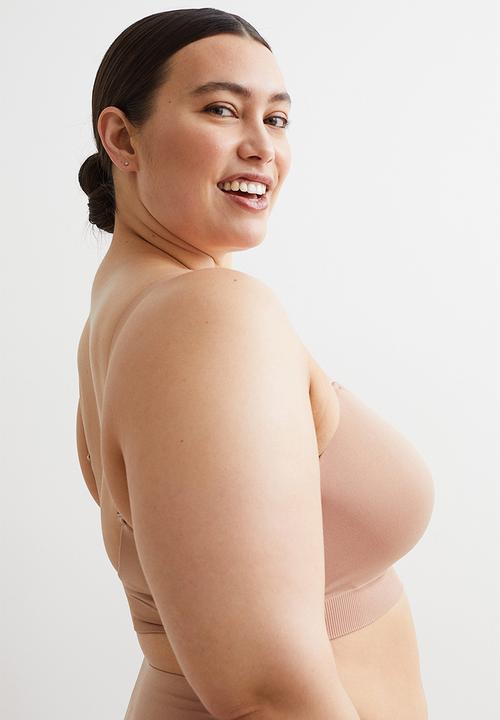 H&M - H&m+ padded jersey bra - powder beige