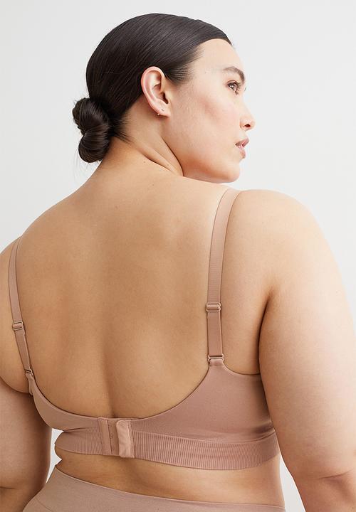 H&M - H&m+ padded jersey bra - powder beige
