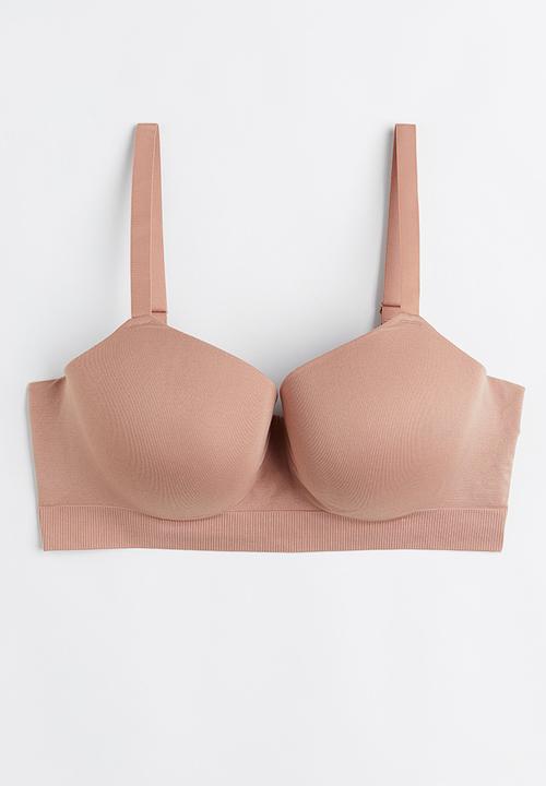 H&M - H&m+ padded jersey bra - powder beige
