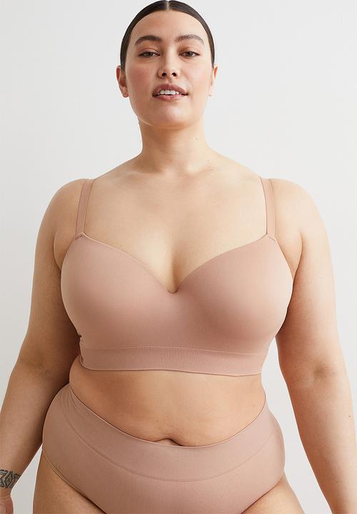 H&M - H&m+ padded jersey bra - powder beige
